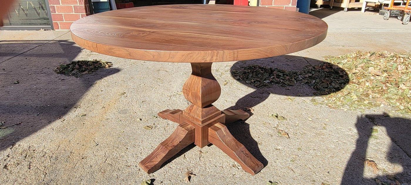 Walnut pedestal round